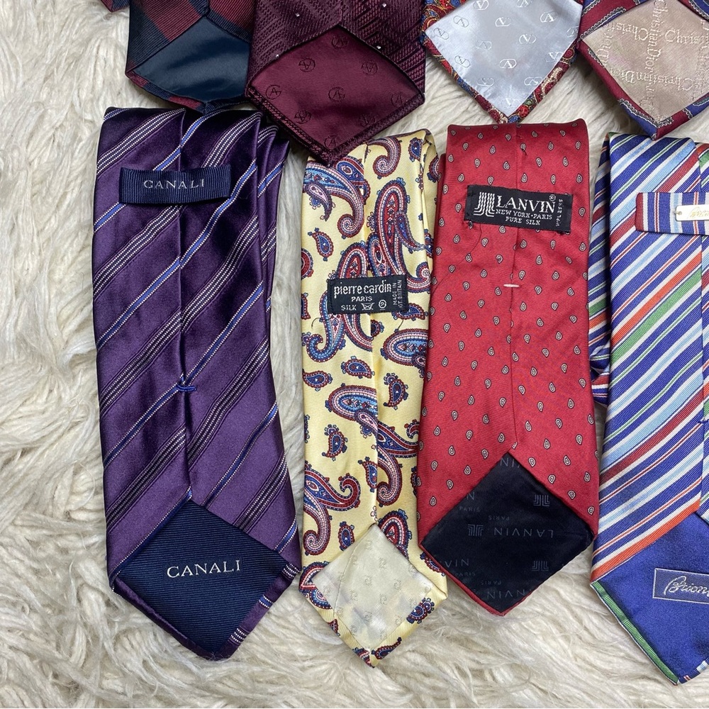 LUXURY Tie Lot of 12 Brioni, Canali, Valentino, Giorgio Armani, Christian Dior - Picture 7 of 11